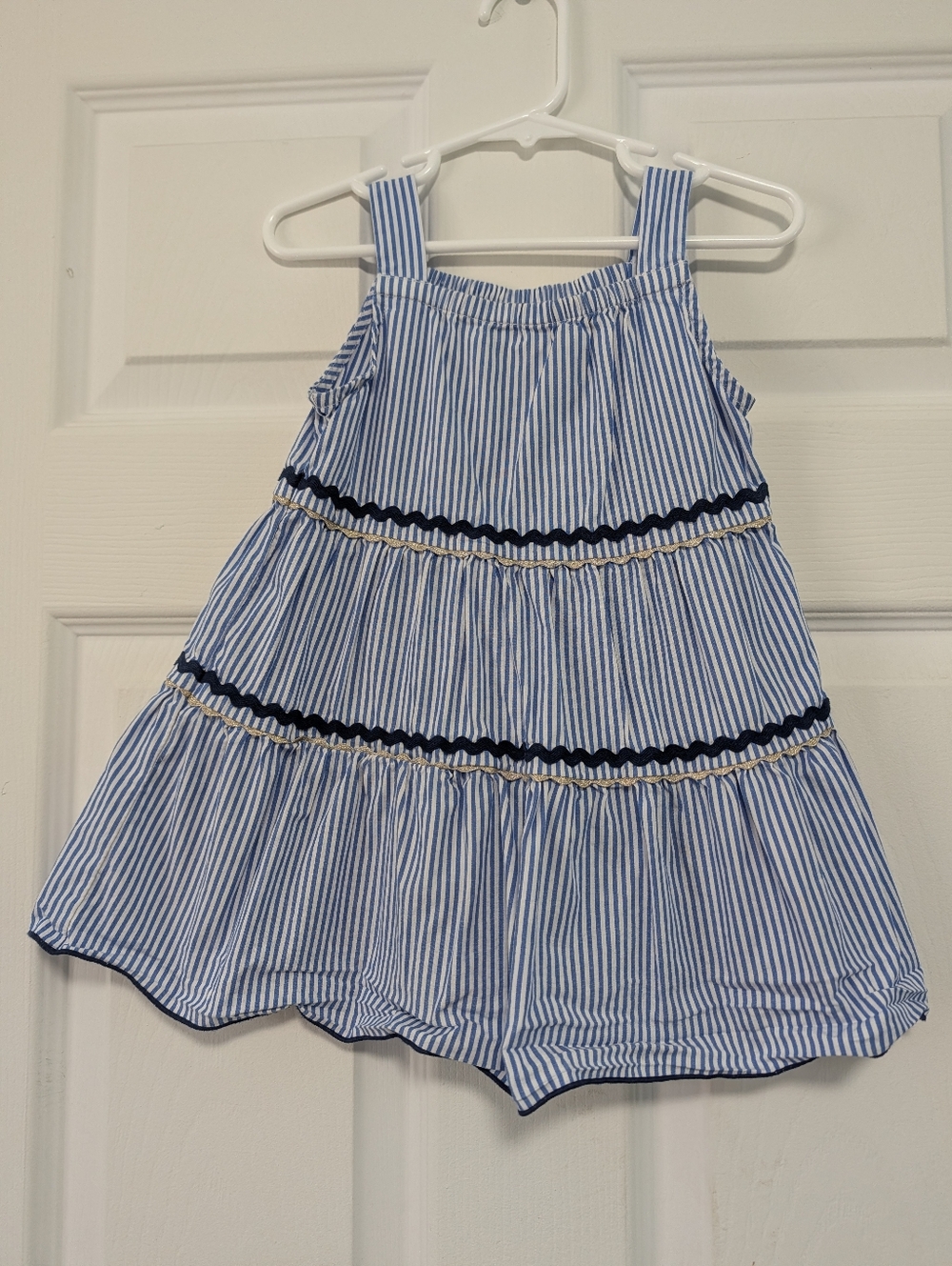 Crewcuts Blue & White Striped Tiered Sundress Girls Size 3T